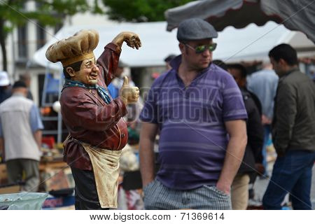 Flea Market On Place Du Jeu De Balle In Brussels, Belgium
