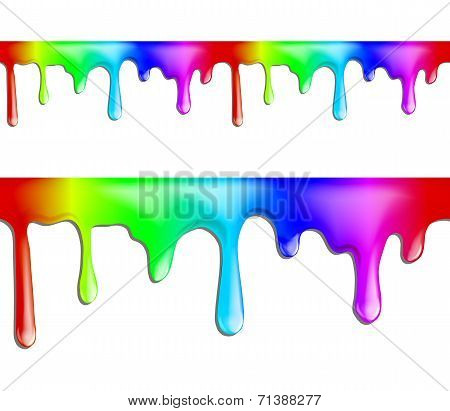 brightly colored paint drips seamless patterns