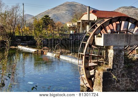 Watermill on tributary of The Trebishnjica river, Bosnia and Herzegovina.
