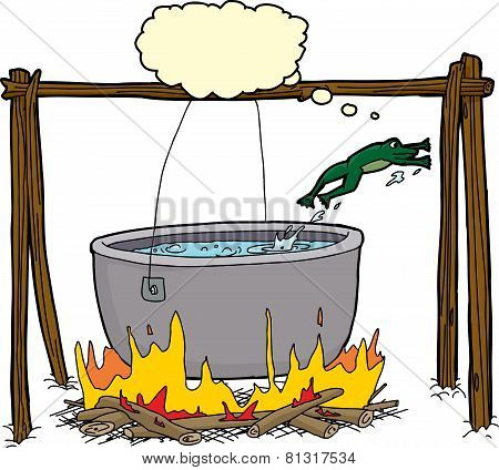 Smart Frog Escaping Cauldron
