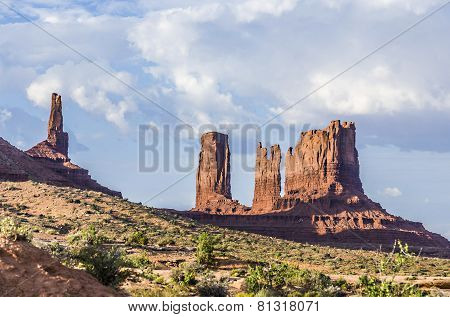 Giant Sandstone Formation In The Monument Valley