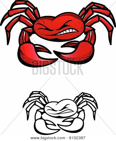 Rode krab met klauwen