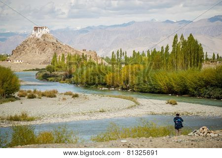 The scenic view of Stakna Monastery Ladakh ,India September 2014