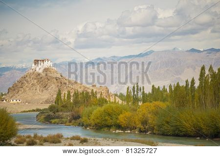The scenic view of Stakna Monastery Ladakh ,India September 2014