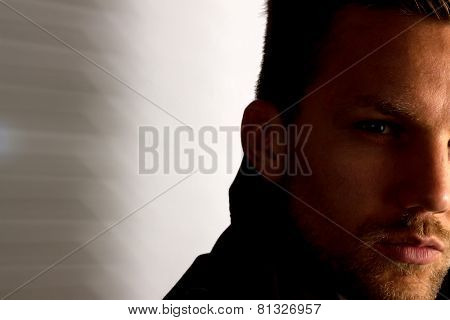 the face of a man as a portrait