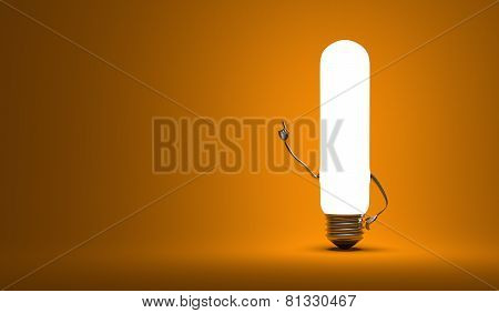 ??tubular Light Bulb Character In Aha Moment