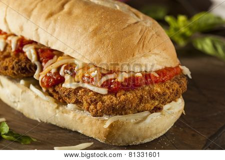 Hearty Homemade Chicken Parmesan Sandwich
