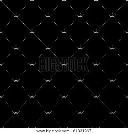Seamless vector gold pattern with king crowns