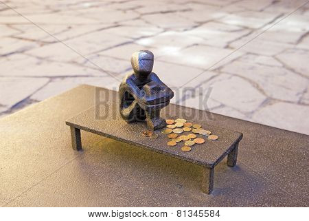 Stockholm. Sweden. Iron Boy Sculpture