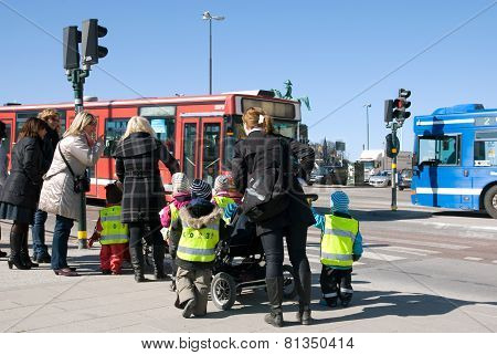 Children from infant school. Stockholm