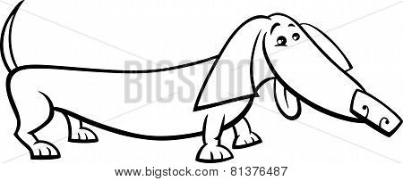 Dachshund Dog Cartoon Coloring Page