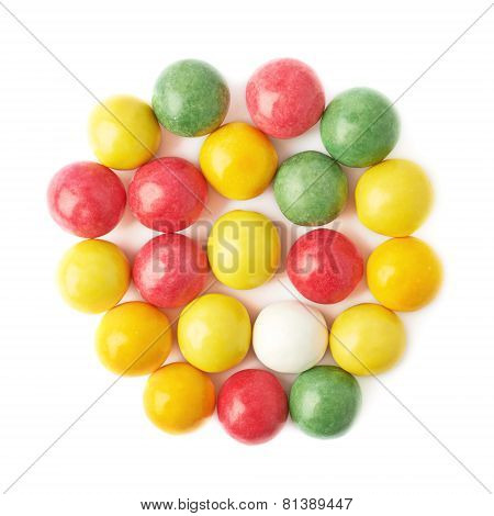 Multiple chewing gum balls isolated