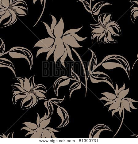 Seamless Floral Pattern Background - Illustration