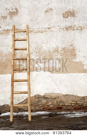 weathered stucco brick wall