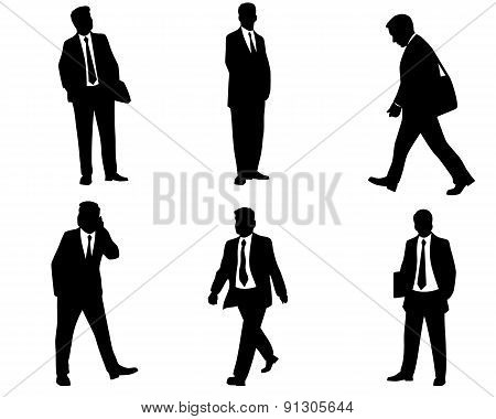 Six Businessman Silhouettes