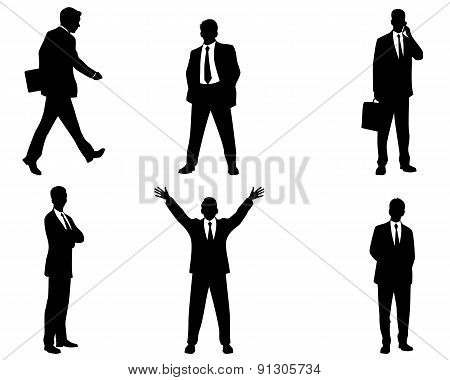 Six Businessmen Silhouettes