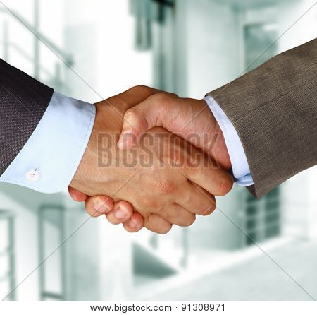 Closeup of a business handshake