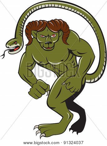 Humbaba Punching Cartoon