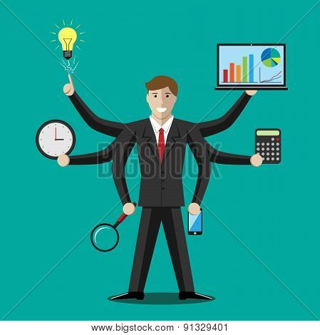 Businessman Or Manager, Multitasking