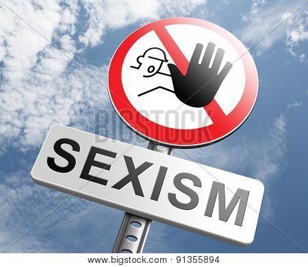 stop sexism no gender discrimination and prejudice or stereotyping for women or men