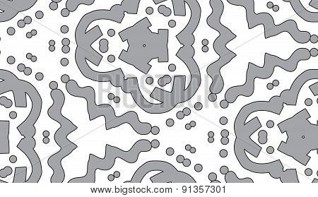 Gray Shapes With Black Outline Pattern