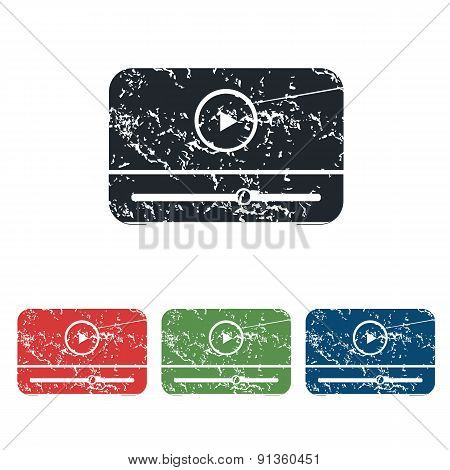 Mediaplayer grunge icon set