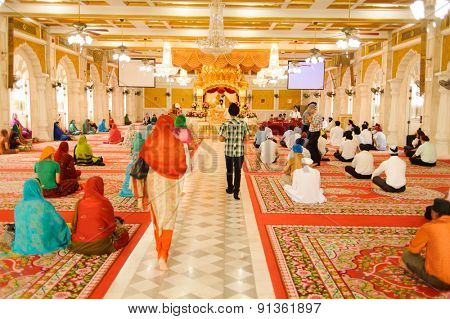 BANGKOK, THAILAND - OCTOBER 26, 2011: Sikh temple interior. Bangkok is the capital and the most populous city of Thailand. It is known in Thai as Krung Thep Maha Nakhon