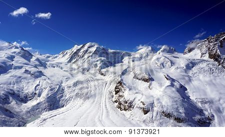 Snow Alps Mountains With Clouds