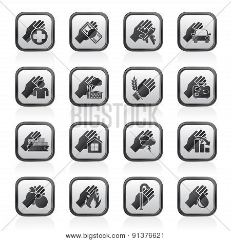 Insurance and risk icons