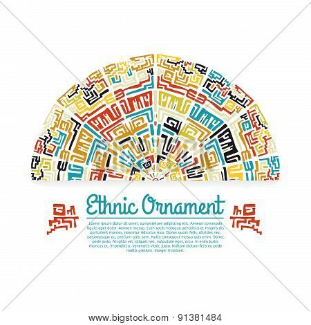 Ornamental element in the ethnic style with place for your text. Vector