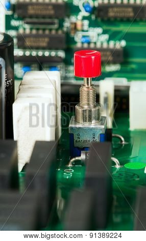 There is electronic microscheme with electrical elements