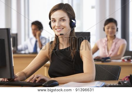 Friendly Customer Service Agent In Call Centre