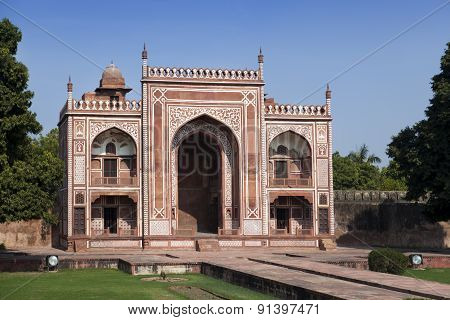 Gate to Itmad-Ud-Daulah's Tomb (Baby Taj) at Agra Uttar Pradesh India