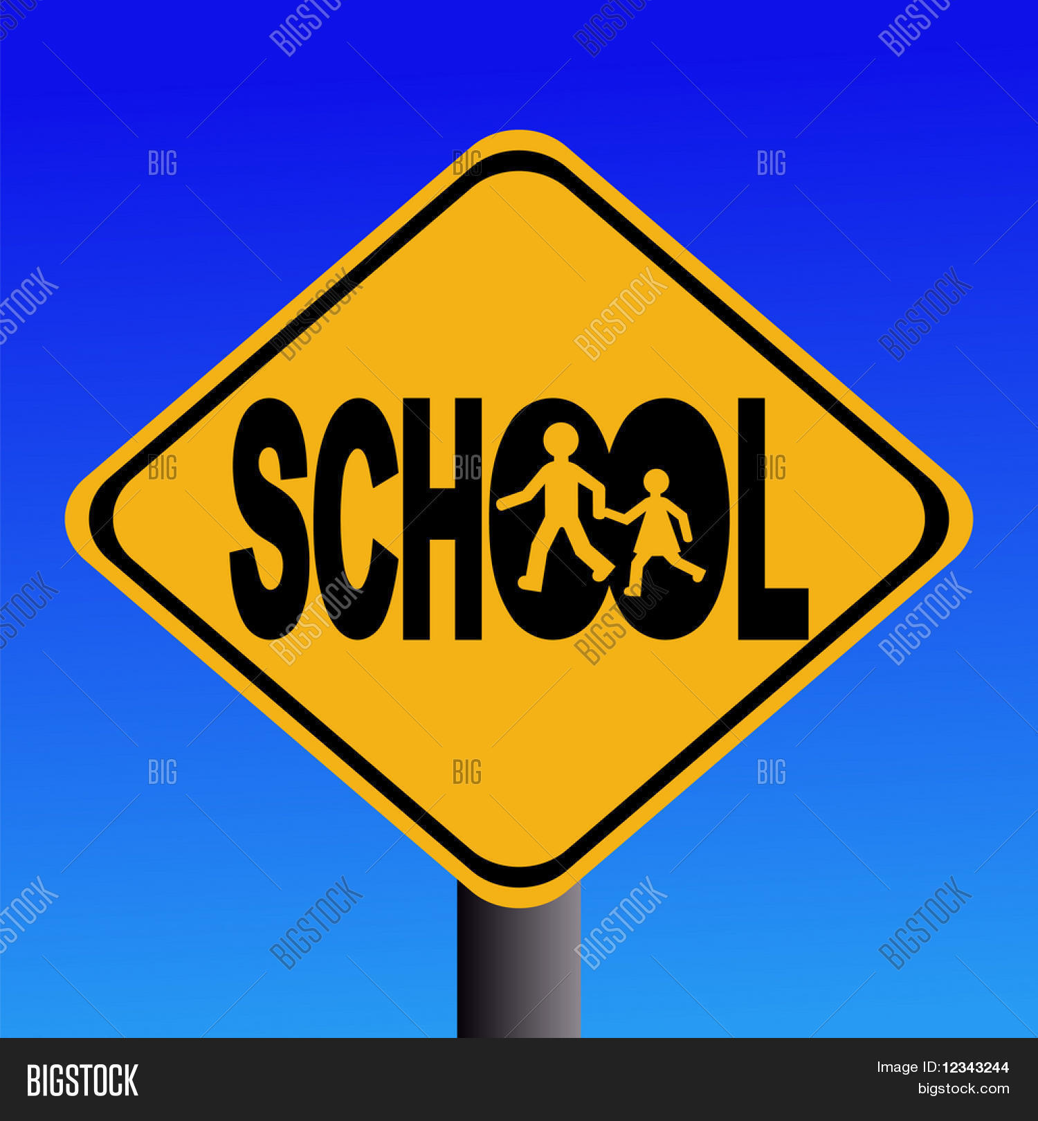 Warning School Sign Image & Photo (Free Trial) Bigstock