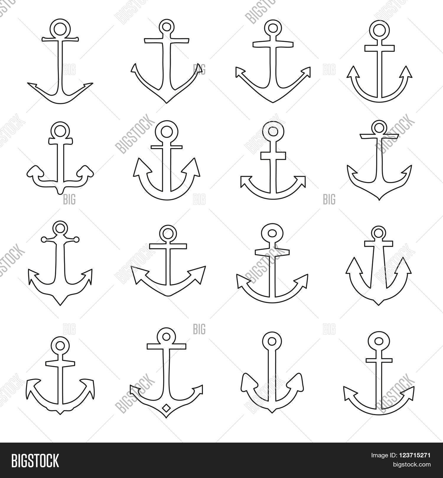 Set Anchors Line Style Image & Photo (Free Trial) Bigstock