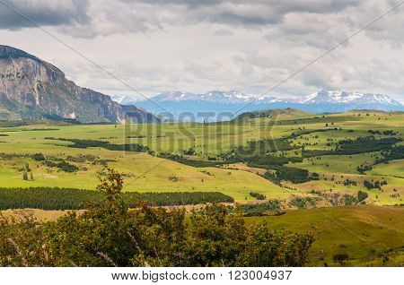 Panoramic view of the valley in Chilean Coyhaique