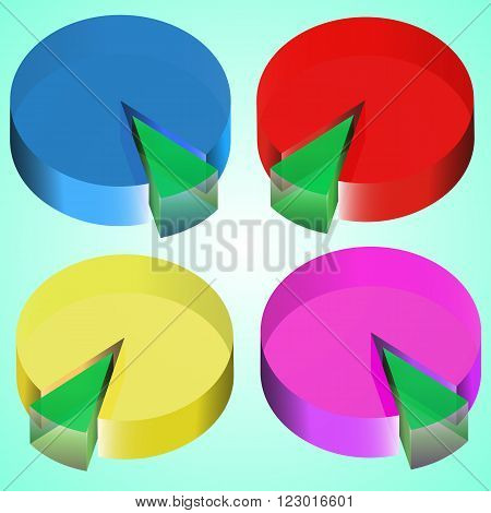 business  schedule set in red green blue yellow and purple