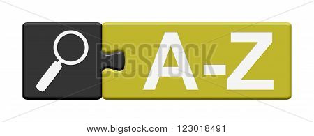 Puzzle Button grey yellow shows all, information  A-Z
