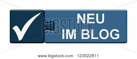 Puzzle Button showing New Blog Post in german language