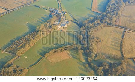 Aerial View Of Rural Near Gatwick