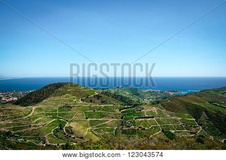 View from the french Pyrenees on the mediterranean sea
