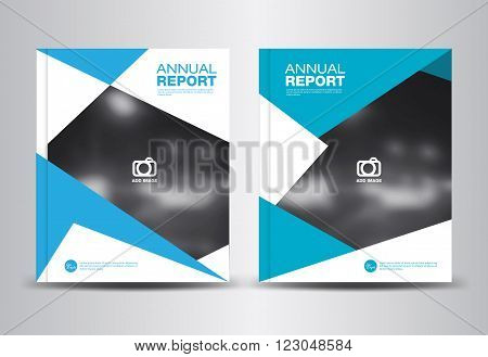 Blue Cover annual report  template vector illustration for business