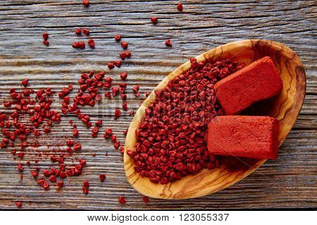 Achiote seasoning from annatto seed popular in Mexico for marinate