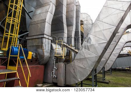 exhaust fans driven by electric motors blue