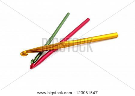 Multicolored crotchets of different size on white background