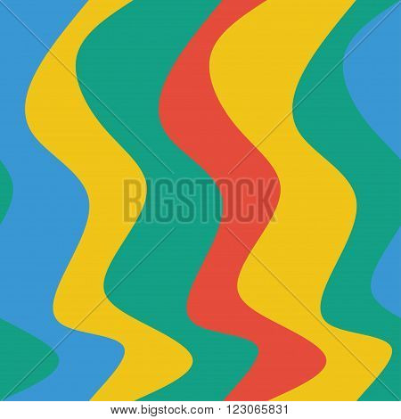 Seamless vertical wave pattern background with color curves
