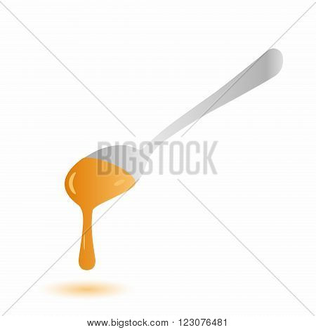 Silver Spoor With Honey Flowing Down Eps10