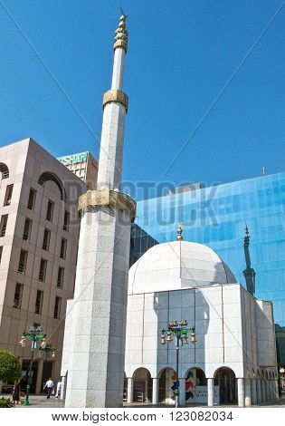 Jeddah, Saudi Arabia - November 20 2008: A mosque in the city center
** Note: Soft Focus at 100%, best at smaller sizes