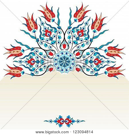 colorful antique ottoman turkish design pattern vector