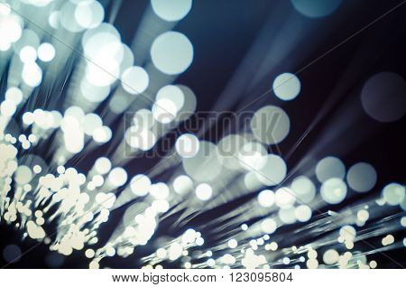 Tech, Fiber optic cables, fibre connection, telecomunications concept.